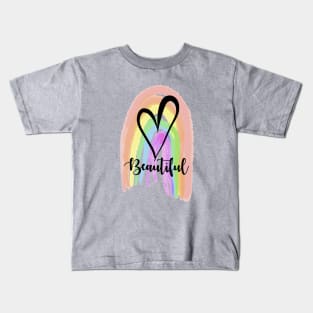 Beautiful Hand-drawn Rainbow with Heart by my 7-yr Old Kids T-Shirt